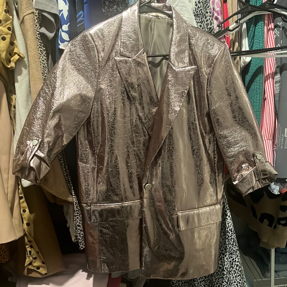 Tan Metallic Blazer
